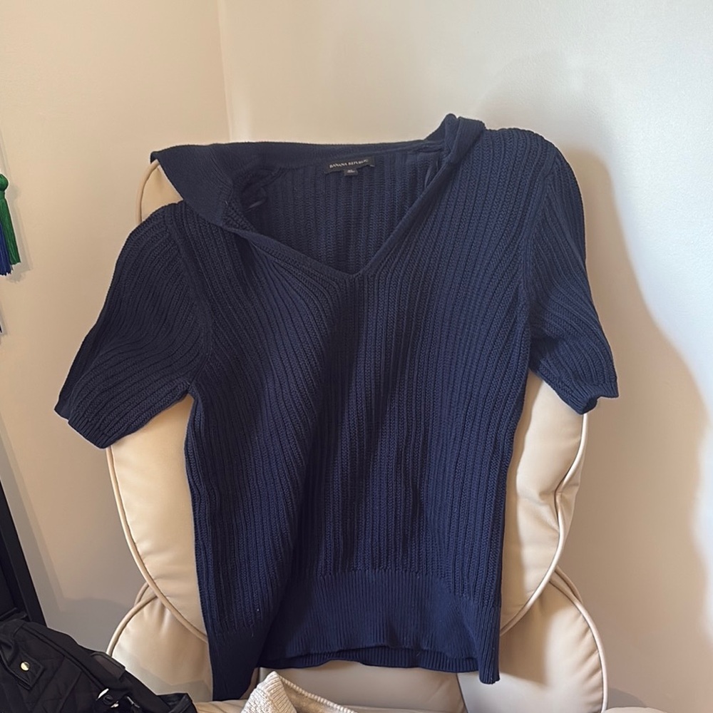 Banana Republic Navy V-Neck Sweater